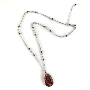 Lia Sophia Retired Ponocos Resin and Wood Bead Necklace, 33L62